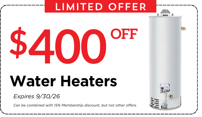 CL $400 OFF Water Heaters Coupon (1)